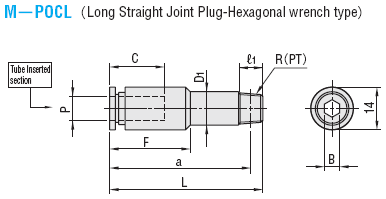 QUICK-FITTING  JOINTS  FOR  MOLD  COOLING  -STANDARD  TYPE  (HEAT-RESISTANT  60degree  SERIES)  /STRAIGHT  JOINTS  /FOR  HEXAGONAL  WRENCH  INSTALLATION-:Related Image