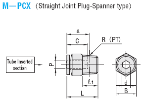 QUICK-FITTING  JOINTS  FOR  MOLD  COOLING  -STANDARD  TYPE  (HEAT-RESISTANT  60degree  SERIES)  /STRAIGHT  JOINT  PLUG/FOR  SPANNER  INSTALLATION-:Related Image