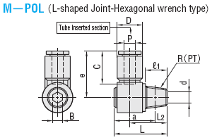QUICK-FITTING  JOINTS  FOR  MOLD  COOLING  -STANDARD  TYPE  (HEAT-RESISTANT  60degree  SERIES)  /  L-SHAPED  JOINTS/FOR  SPANNER  INSTALLATION-:Related Image