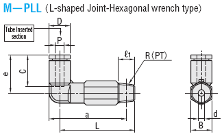 QUICK-FITTING  JOINTS  FOR  MOLD  COOLING  -STANDARD  TYPE  (HEAT-RESISTANT  60degree  SERIES)  /  L-SHAPED  JOINTS/FOR  SPANNER  INSTALLATION-:Related Image
