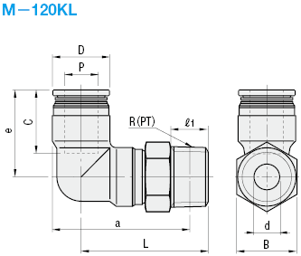 QUICK-FITTING  JOINTS  FOR  MOLD  COOLING  -INTEGRATED  PLUGS�SOCKETS  (HEAT-RESISTANT  120degree  SERIES)  /L-SHAPED  JOINTS-:Related Image