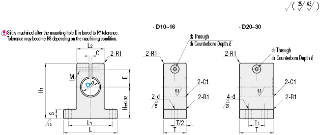 Shaft Supports T-Shaped Casting - Wide Slit Type:Related Image