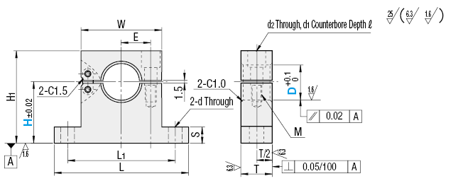 Shaft Supports - T - Shaped, Hinged Type:Related Image
