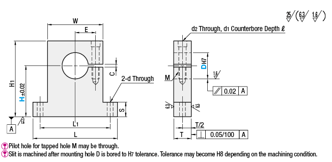 Shaft Supports T - Shaped, Side Slit:Related Image