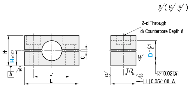 Shaft Supports T-Shaped - Slit Type with Clamp Lever:Related Image