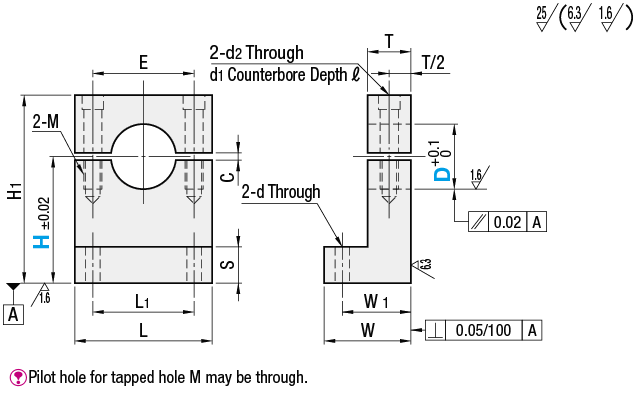 Shaft Supports L - Shaped, Split:Related Image