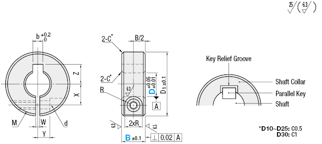 Shaft Collars - With Key Groove, Slit:Related Image