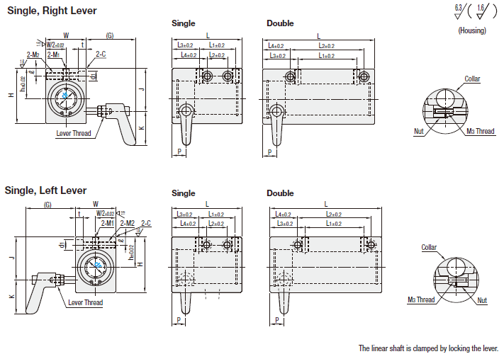 Linear Bushing with Clamp Levers - Pillow Block Style Single Type:Related Image