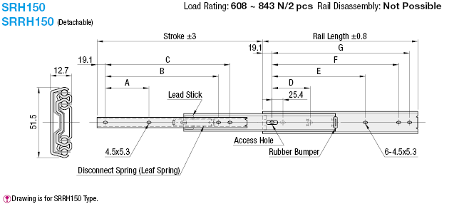 Telescopic Slide Rails - Heavy Load, Three Step Slide:Related Image