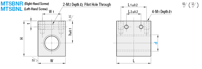 Block Style Nuts for Lead Screws - Tall Block:Related Image