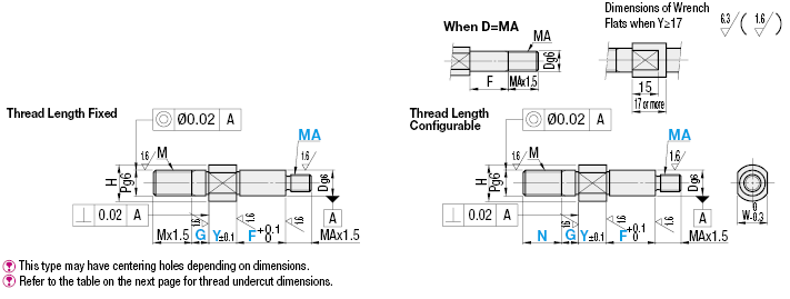 Cantilever Shafts - Pilot Type - Standard, Both Ends Threaded:Related Image