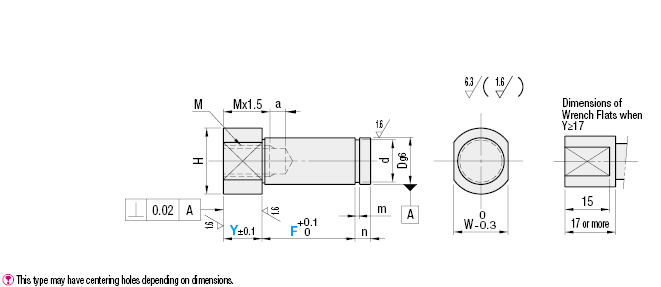 Cantilever Shafts - Bolt Mount Type - Standard, with Retaining Ring:Related Image