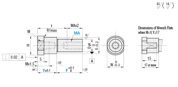 Cantilever Shafts - Bolt Mount Type - Stepped, with Tapped End:Related Image