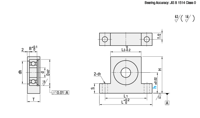 Low Dust Raise Greased Bearings with Housings - T-Shaped, Retained:Related Image