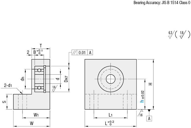 Bearings with Housings - L Shaped, Retained:Related Image