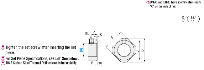 Bearing Lock Nuts - Square Type, Coarse Thread:Related Image