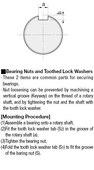 Bearing Lock Nuts - With Tooth Lock Washer:Related Image