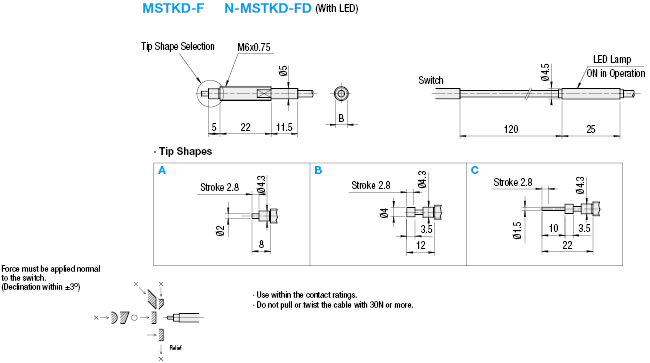Contact Switches- Tip Shape Selectable Type:Related Image