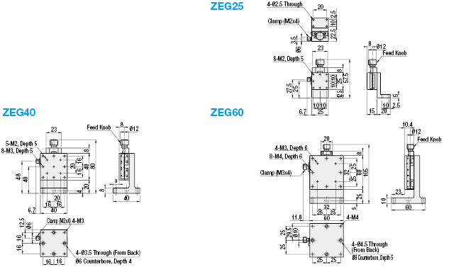 Z-Axis Stages - Dovetail Groove, Feed Screw:Related Image