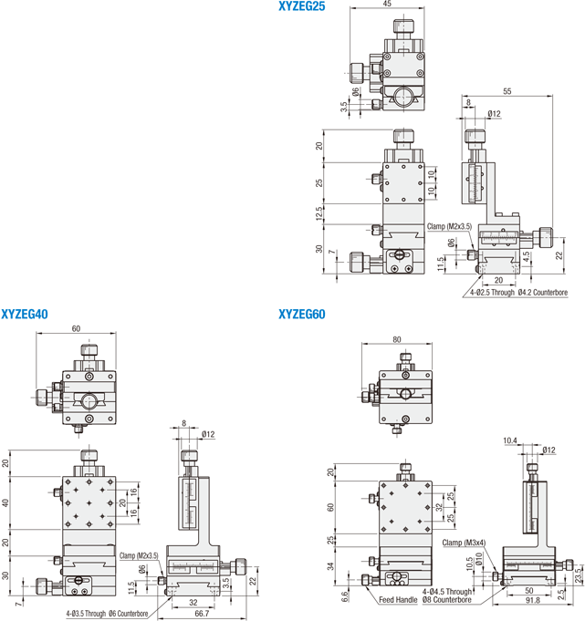 [High Precision] XYZ-Axis Stages - Dovetail Feed Screw:Related Image