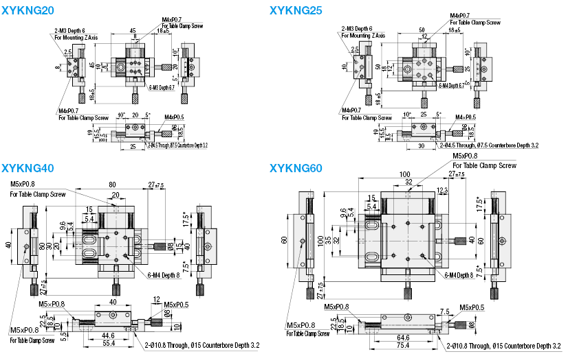 XY-Axis Simplified Stages for Adjustment - Feed Screw:Related Image