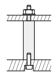 Circular Posts - One End Threaded, One End Tapped, Standard Wrench Flat, Standard L Dimension:Related Image