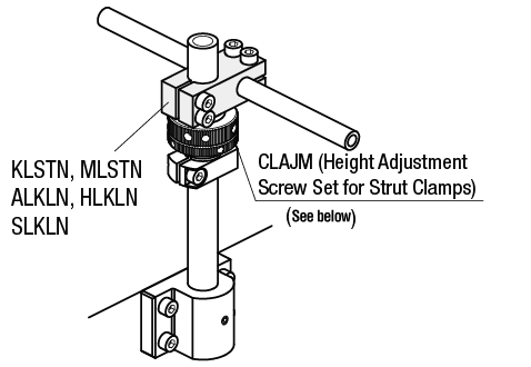 Strut Clamps - Perpendicular Configuration, Different Diameter Shaft Holes, Squared Ends:Related Image