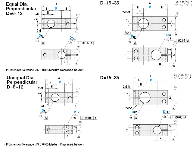 Strut Clamps - Perpendicualr Configuration, Same Diameter, Selectable Pitch:Related Image