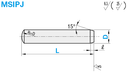 Resin Dowel Pins - One End Chamfered, One End Radiused:Related Image