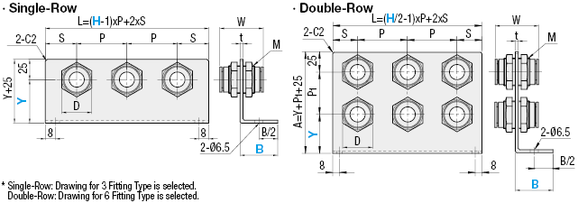 Manifold Blocks Items - Brackets with One-Touch Coupling Fittings:Related Image