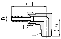 Fittings for Hoses - 90 Deg. Elbow, Threaded / Barbed:Related Image