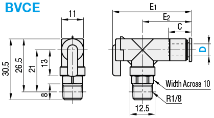 One-Touch Coupling Ball Valves - 90 Deg. Elbow, Single Handle:Related Image