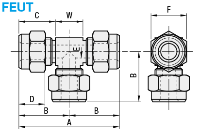 Fluororesin Couplings - Union Tee:Related Image