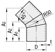 Aluminum Duct Hose Items - 45 Deg. Elbow:Related Image