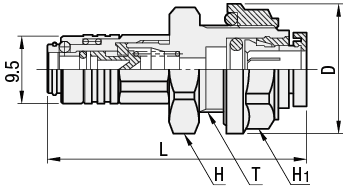 Air Couplers - One-Touch Connector, Socket, Panel Mount:Related Image