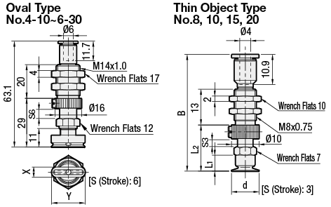 Vacuum Fittings - Oval / Thin Object, Spring Type, T-Shape:Related Image