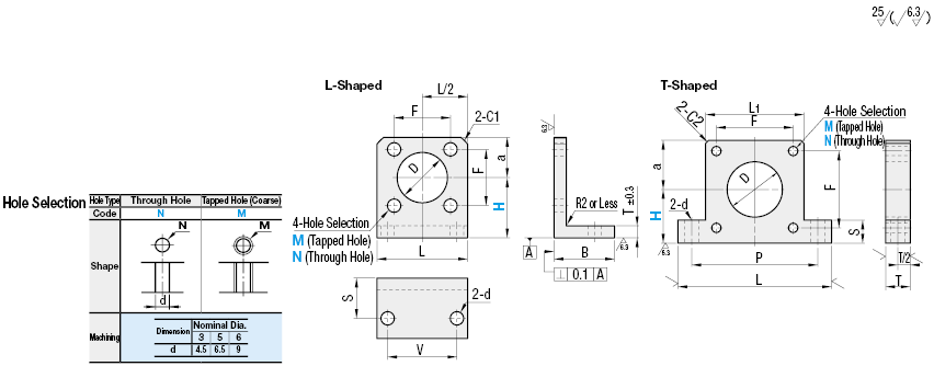 Compact Cylinder Brackets - L-Shaped / T-Shaped:Related Image