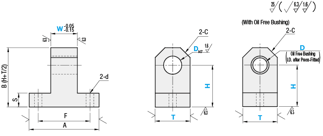 Hinge Bases - Thick T-Shaped, Standard / Compact:Related Image