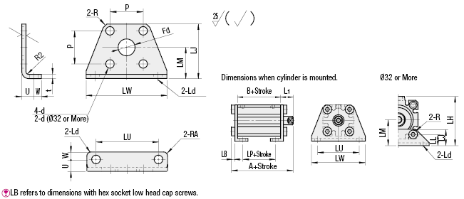 Compact Cylinder Brackets - Foot Brackets:Related Image