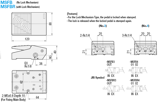 Switch Valves - Foot Operated, 3-Port / 4-Port:Related Image