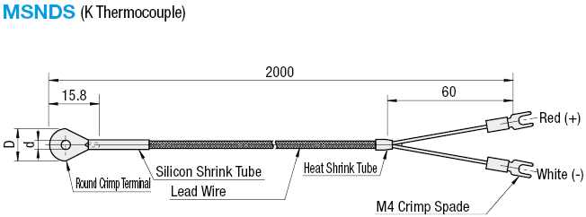 Temperature Sensors - Round Crimp Terminal, K-Thermocouple:Related Image