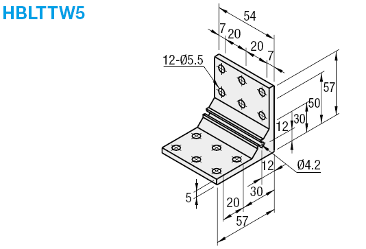Brackets - 5 Series, Thick Brackets, 3 Slots, 12 Holes:Related Image