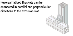 Brackets - 6 Series, Reversal Brackets, with Tab, 2 Slots, 8 Holes:Related Image