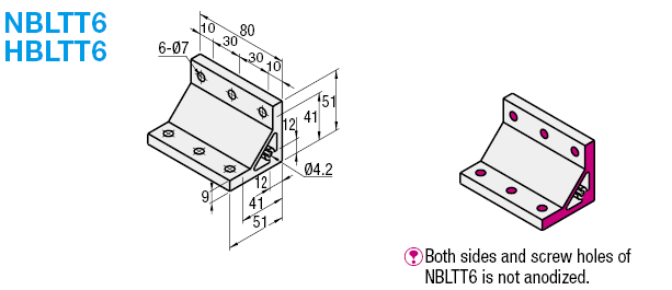Brackets - 6 Series, Thick Brackets, 3 Slots, 6 Holes:Related Image
