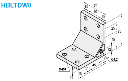 Brackets - 8 Series, Thick Brackets, 2 Slots, 8 Holes:Related Image
