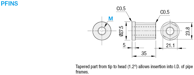 Insert Nuts for Adjustment Bolts, Stainless Steel:Related Image