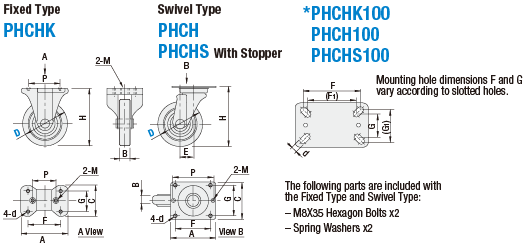 Casters for Pipe Frames- Fixed Type:Related Image
