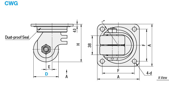 Casters - Double Wheel Type, Stainless Steel:Related Image