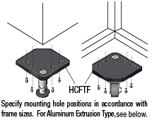 Casters and Adjustment Pads Assembly - Custom Mounting Hole Type:Related Image