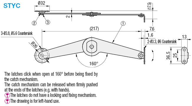 Stays - with Catch Mechanism:Related Image